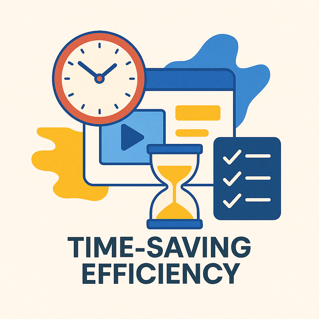 Illustration showing a clock with motion lines indicating speed